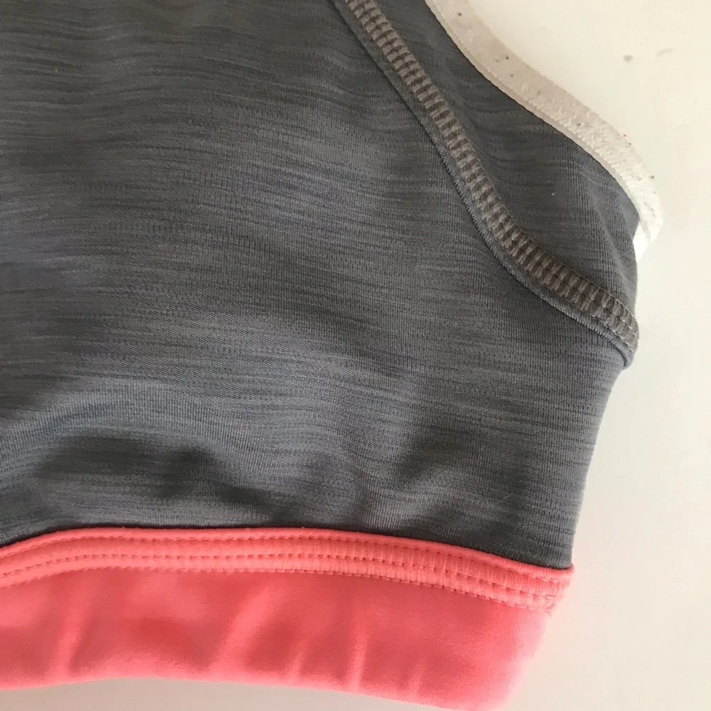 Athleta Triple Dare Sports Bra Pink Gray White Size XS XSmall._2